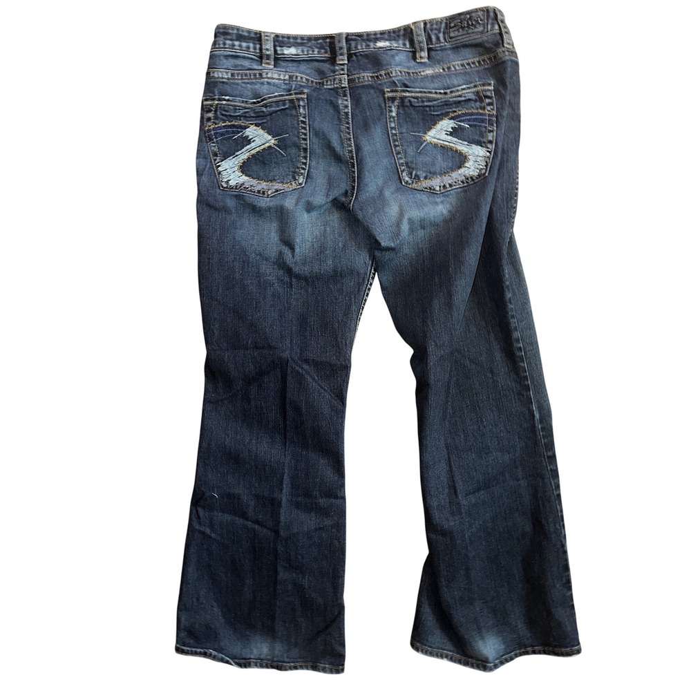 Silver Jeans Lola Bootcut Dark Wash Distressed Denim Jeans 36x31 L1515SFD491 - Picture 4 of 5